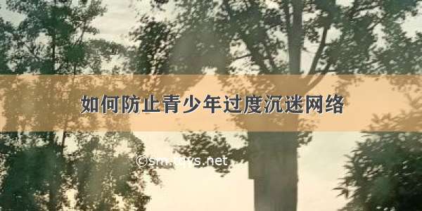 如何防止青少年过度沉迷网络