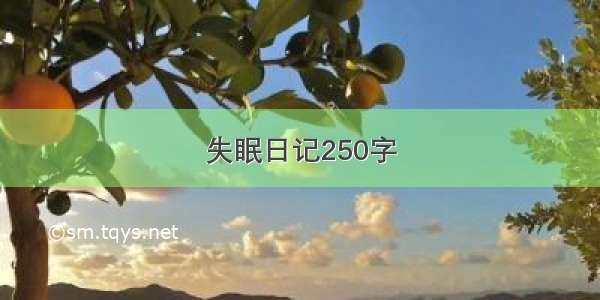 失眠日记250字