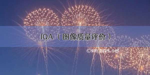 IQA （图像质量评价）