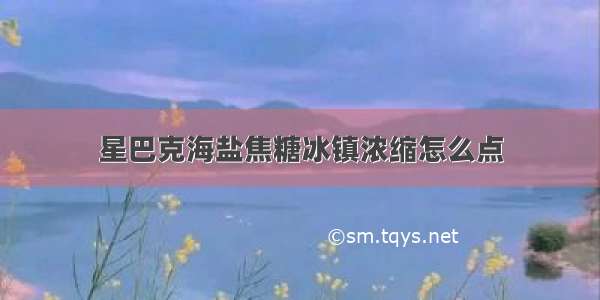 星巴克海盐焦糖冰镇浓缩怎么点