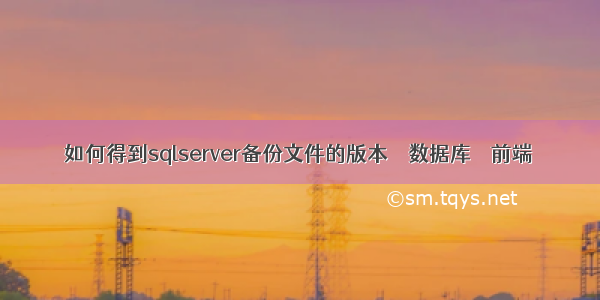 如何得到sqlserver备份文件的版本 – 数据库 – 前端