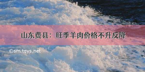 山东费县：旺季羊肉价格不升反降