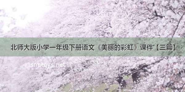 北师大版小学一年级下册语文《美丽的彩虹》课件【三篇】