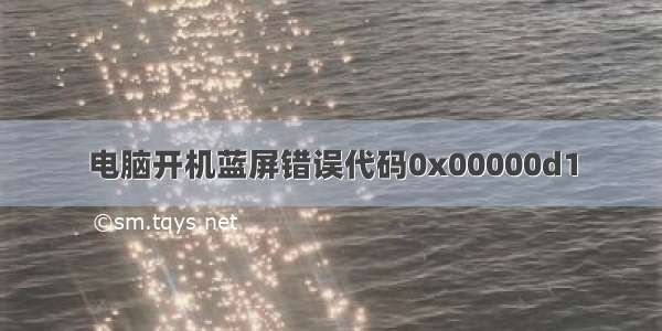 电脑开机蓝屏错误代码0x00000d1