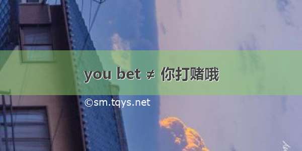 you bet ≠ 你打赌哦