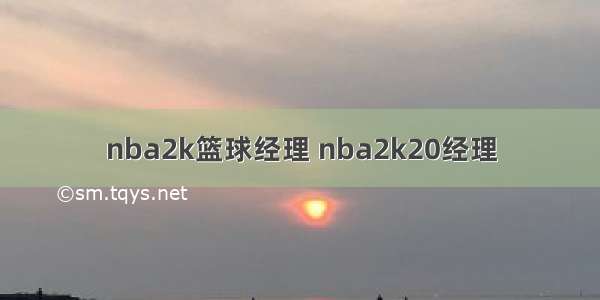 nba2k篮球经理 nba2k20经理