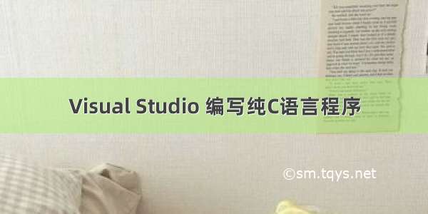 Visual Studio 编写纯C语言程序