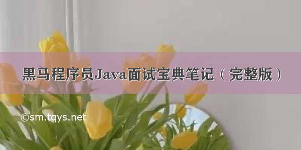 黑马程序员Java面试宝典笔记（完整版）