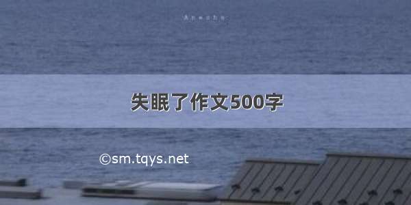 失眠了作文500字