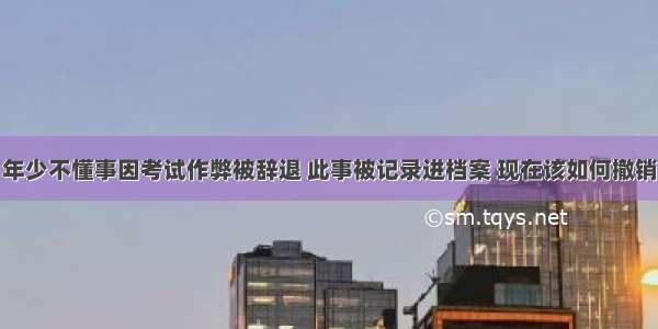 年少不懂事因考试作弊被辞退 此事被记录进档案 现在该如何撤销