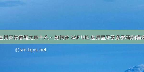 SAP UI5 应用开发教程之四十八 - 如何在 SAP UI5 应用里开发条形码扫描功能试读版