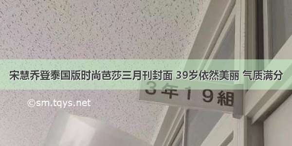 宋慧乔登泰国版时尚芭莎三月刊封面 39岁依然美丽 气质满分