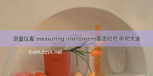 测量仪表 measuring instrument英语短句 例句大全