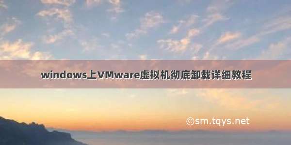 windows上VMware虚拟机彻底卸载详细教程