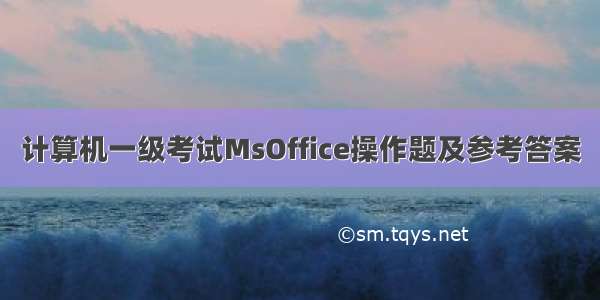 计算机一级考试MsOffice操作题及参考答案