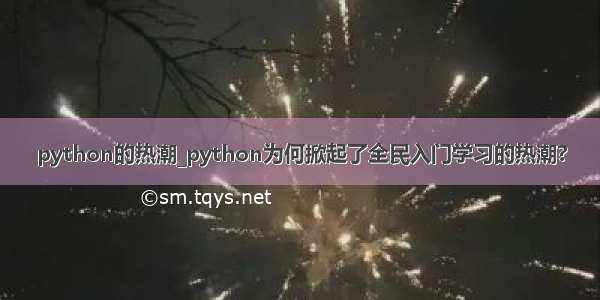 python的热潮_python为何掀起了全民入门学习的热潮?