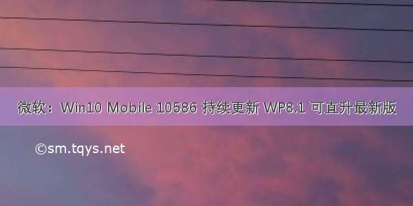 微软：Win10 Mobile 10586 持续更新 WP8.1 可直升最新版