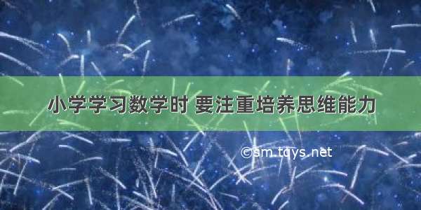 小学学习数学时 要注重培养思维能力