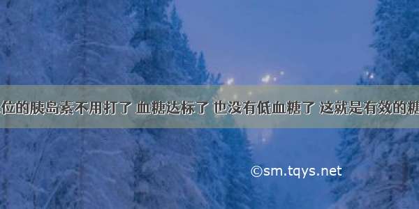 每天42单位的胰岛素不用打了 血糖达标了 也没有低血糖了 这就是有效的糖尿病治疗