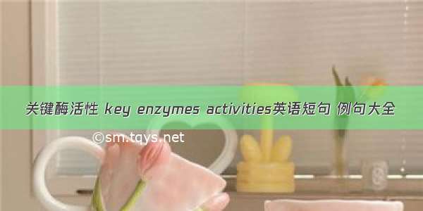 关键酶活性 key enzymes activities英语短句 例句大全