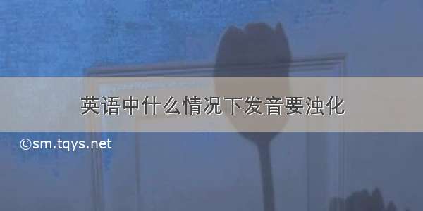 英语中什么情况下发音要浊化