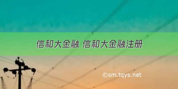 信和大金融 信和大金融注册