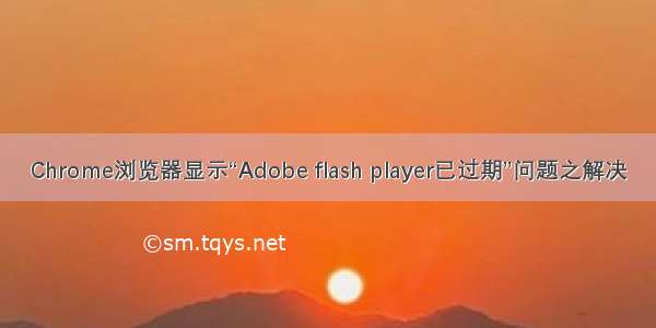Chrome浏览器显示“Adobe flash player已过期”问题之解决