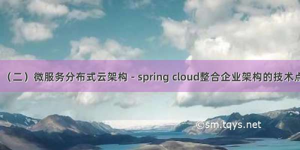 （二）微服务分布式云架构 - spring cloud整合企业架构的技术点