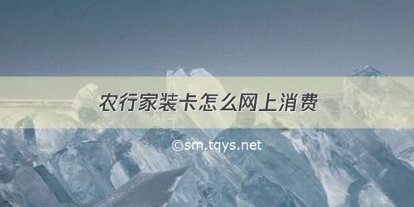 农行家装卡怎么网上消费