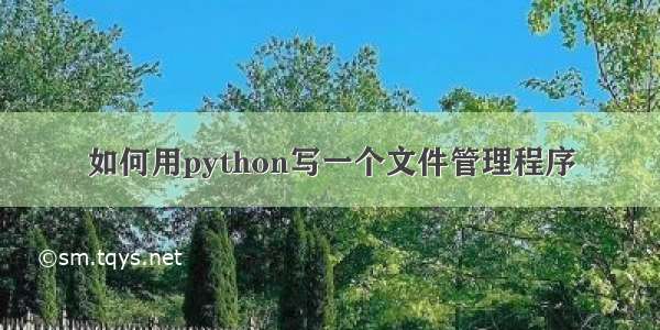 如何用python写一个文件管理程序