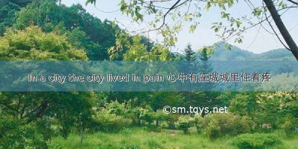 In a city the city lived in pain 心中有座城城里住着疼