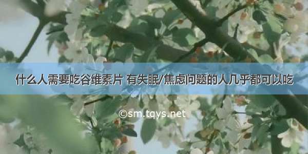 什么人需要吃谷维素片 有失眠/焦虑问题的人几乎都可以吃