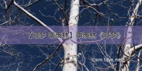 【寻梦 季羡林】季羡林《寻梦》