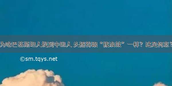 为啥巴基斯坦人提到中国人 头摇得跟“拨浪鼓”一样？这是何意？