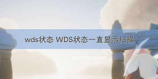 wds状态 WDS状态一直显示扫描