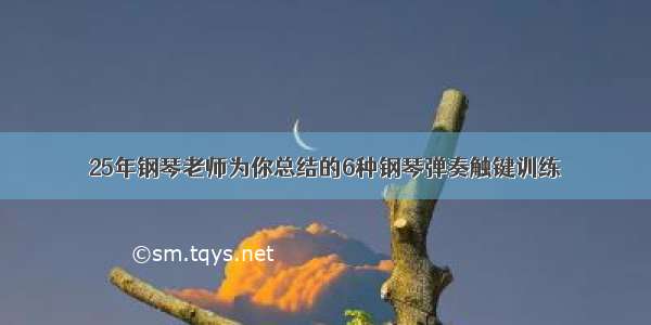 25年钢琴老师为你总结的6种钢琴弹奏触键训练