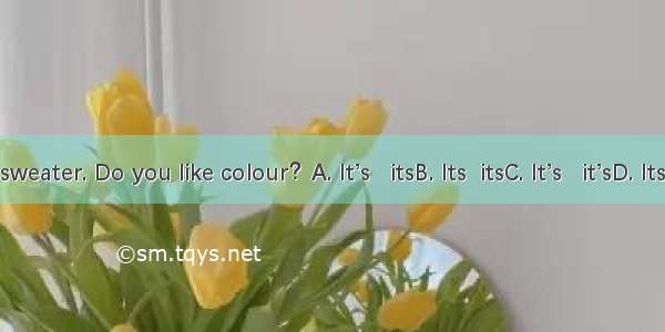 my sweater. Do you like colour？A. It’s   itsB. Its  itsC. It’s   it’sD. Its  it’s