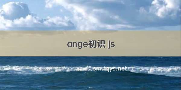 ange初识 js