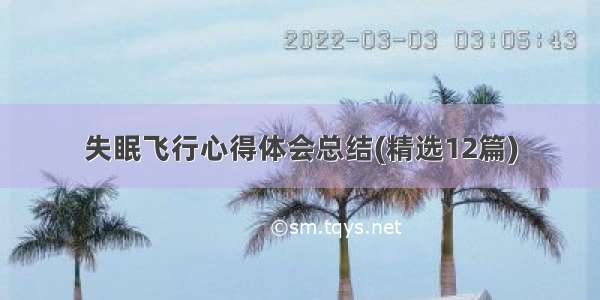 失眠飞行心得体会总结(精选12篇)