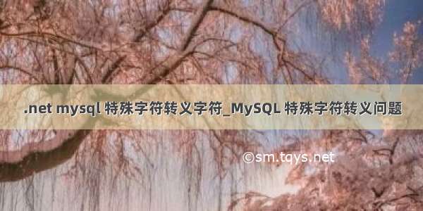 .net mysql 特殊字符转义字符_MySQL 特殊字符转义问题