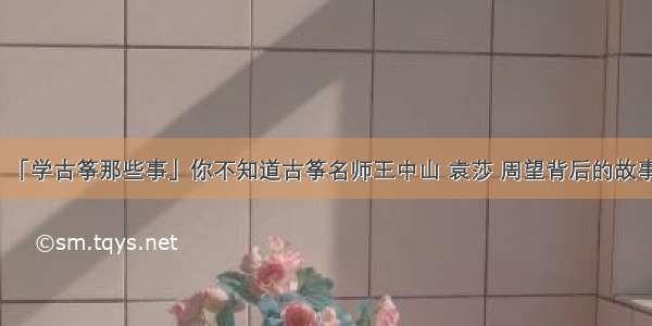 「学古筝那些事」你不知道古筝名师王中山 袁莎 周望背后的故事