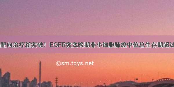 肺癌靶向治疗新突破！EGFR突变晚期非小细胞肺癌中位总生存期超过3年