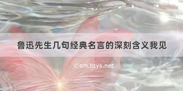 鲁迅先生几句经典名言的深刻含义我见