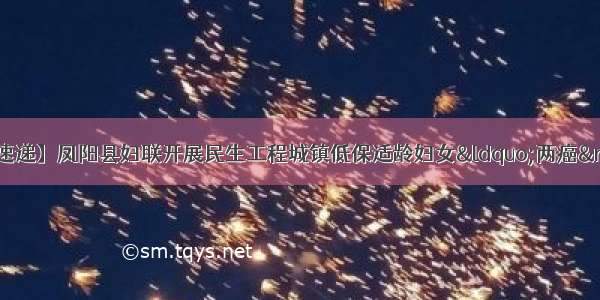 【民生工程信息速递】凤阳县妇联开展民生工程城镇低保适龄妇女&ldquo;两癌&rdquo;筛查项目宣