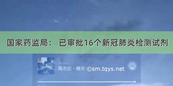 国家药监局： 已审批16个新冠肺炎检测试剂