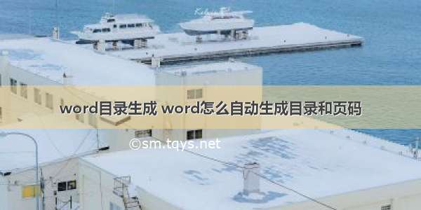 word目录生成 word怎么自动生成目录和页码