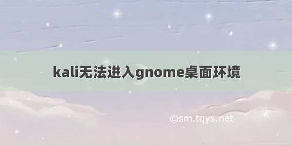 kali无法进入gnome桌面环境