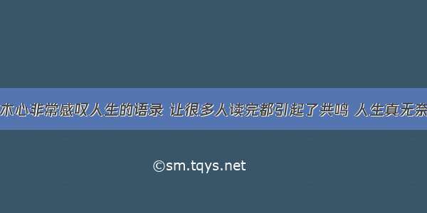 木心非常感叹人生的语录 让很多人读完都引起了共鸣 人生真无奈