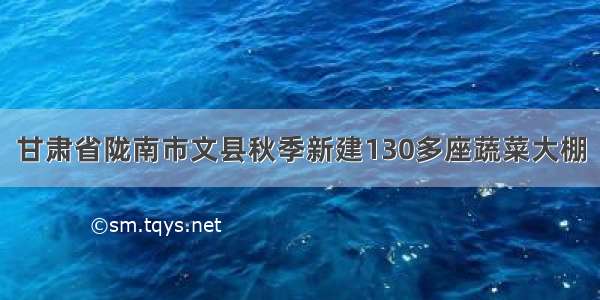 甘肃省陇南市文县秋季新建130多座蔬菜大棚