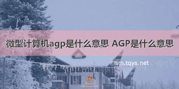 微型计算机agp是什么意思 AGP是什么意思